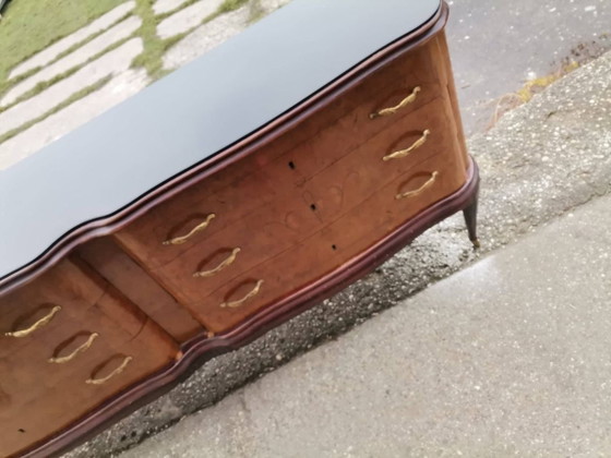 Mid-Century Italian Chest of Drawers – Glass, Brass, Mid Century Modern (photo 4 of 7)
