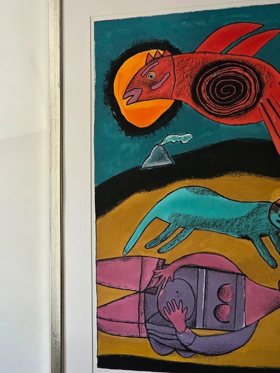 Image 1 of Corneille - Le grand Oiseau Du Desert & Le Reine Des Sables - 24/200 - 1999 - Firmado a mano