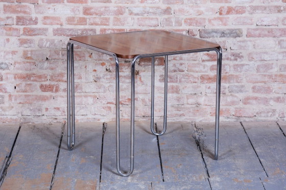Restored Art Deco Dining Table, by M. Breuer for Thonet, Walnut, Germany, 1930s – Wood, Chrome (photo 4 of 7)