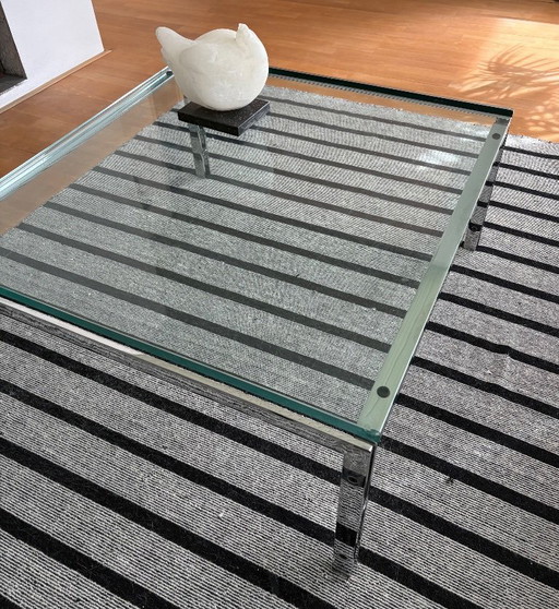 Table basse Metaform M1 en verre et chrome, excellent état