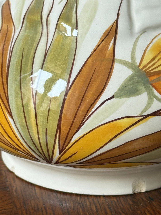Image 1 of Vintage Italian Bassano Ceramic Hand-Painted Pitcher