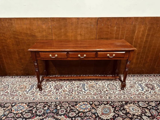 Klassiek Engelse Bijzettafel Bureau, Messing, Chesterfield (foto 5 van 16)
