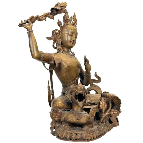 Mañjuśrī nepalese antico – Valle di Kathmandu, XIX secolo – Sculture, Bronze (photo 6 of 11)