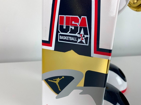 Image 1 of Bearbrick Michael Jordan 1992 Dream Team USA Jersey gold chrome 1000% MEDICOM toys 2021