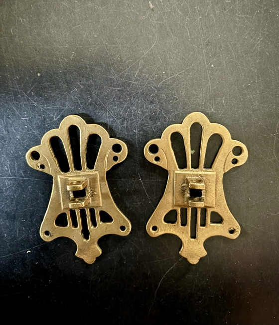 Set Antieke Pianokandelaren Circa 1920 Incl. Ophangsysteem – Decoratieve objecten, Copper, Brass (photo 2 of 6)