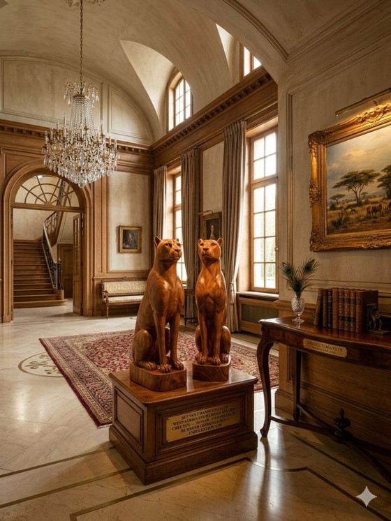 Exclusive Handmade Mahogany Sculpture (set of 2). – Wood (photo 4 of 5)