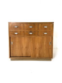 Vintage walnut counter/display cabinet '60