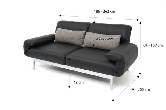 Divano letto in pelle nera, Rolf Benz, Divani letto, Metallo, Nero, Modern (foto 3 di 15)