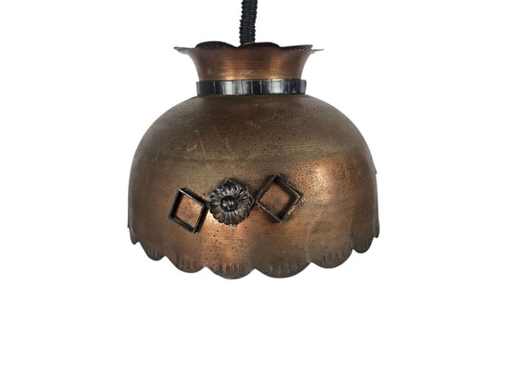 Image 1 of Lampada a sospensione brutalista in ferro battuto