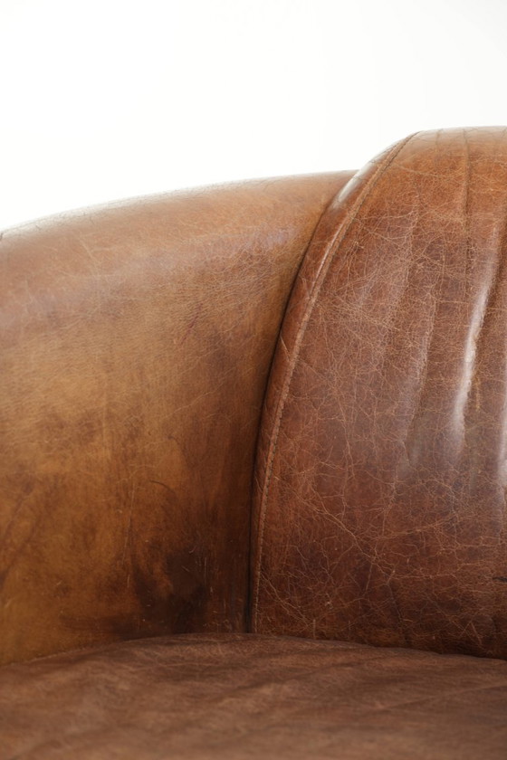 Zeitloser cognacfarbener Rindsleder Aviator Design Sessel – Leather (photo 11 of 13)