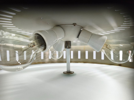 Image 1 of Space Age UFO Chandelier, Metal and Glass, Czechoslovakia 1970s