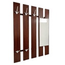 Vintage mid-century Danish design modernist wall coat rack rosewood with mirror 1960s