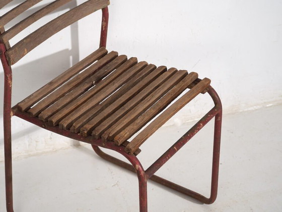 Chaises de jardin rouges antiques (env. 1920). Lot de 2 pièces #16 – Wood, Iron (photo 28 of 40)