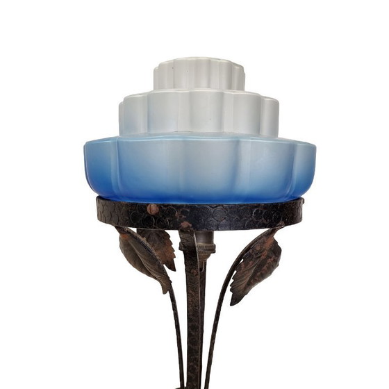 Image 1 of Lampada francese Art Déco con paralume blu