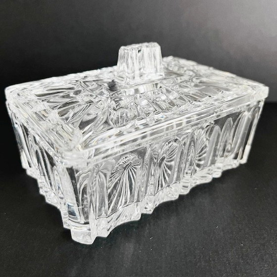 Image 1 of Antique French jewelry box cut crystal cigarette case 1900's