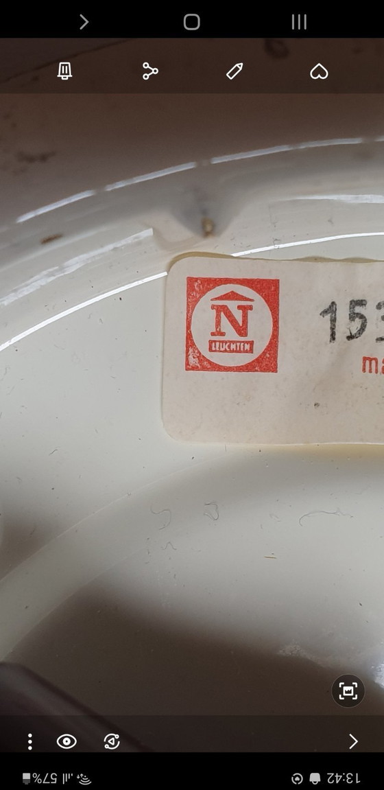 Image 1 of Rolf Krüger per Heinz Neuhaus Leuchten 2 lampade da soffitto