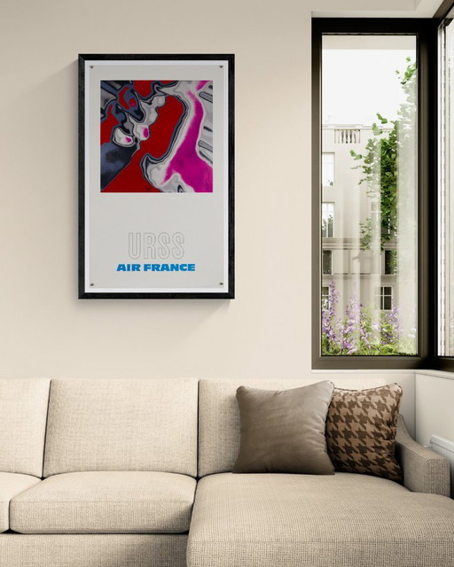 Air France URSS – 1971 – Affiche de voyage vintage originale de Raymond Pagès – Style moderne du milieu du (photo 2 of 8)