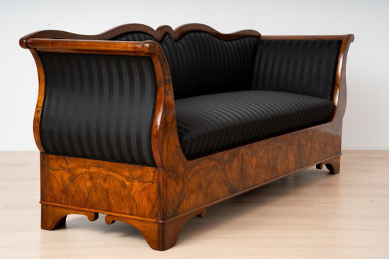Excepcional Sofá Biedermeier de Nogal del Siglo XIX, circa 1850, Sofás de 2 plazas, Madera, Negro (foto 5 de 18)