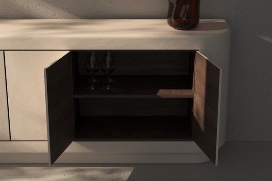 Image 1 of Contemporary Plaster Sideboard with Walnut interior