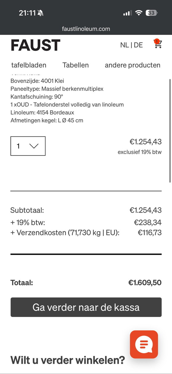 Image 1 of Mesa de comedor redonda de linóleo Faust de 130 cm - contrachapado de abedul