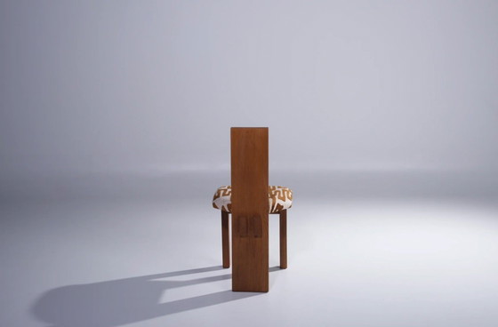 Image 1 of Set of 8 Brutalist Oak Dining Chairs