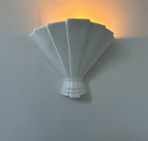 White porcelain wall lamp, France, 1960