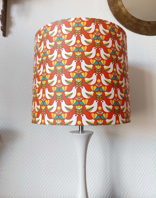 Tulpenlamp 1970 oranje vogels