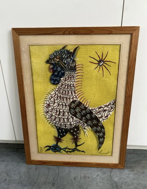 Vintage Jean Lurcat Le Coq Pecheur, Art Print, Offset Litho