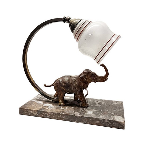 Image 1 of Art Deco lamp met olifant