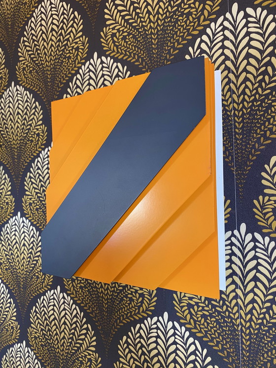 Image 1 of Set di 2 applique Op-Art di Hillebrand Space Age Vintage anni '70 Arancione