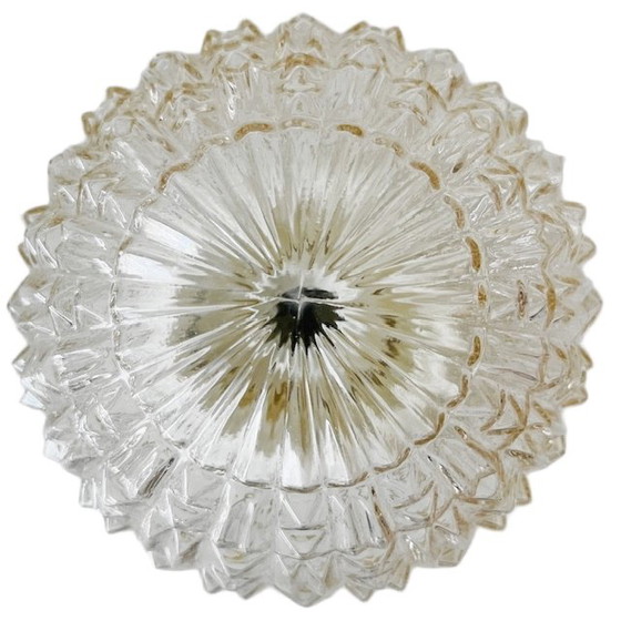 Image 1 of Vintage plafondlamp glas bolvorm 1960's