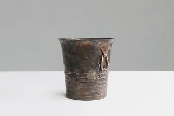 Image 1 of French Brass and Silver Plated Ice Bucket Wiskemann Style, 1900s