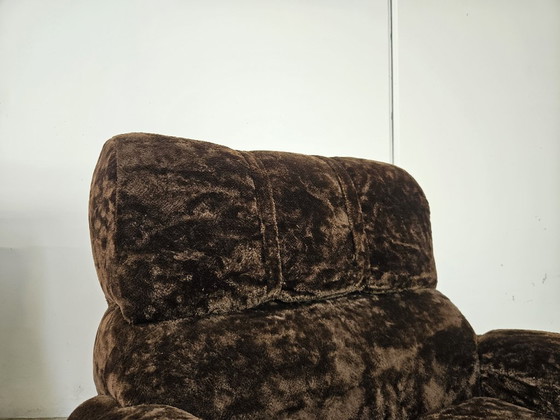 Pair of 1970s armchairs in brown fabric, Velvet, Wood, Vintage (photo 6 of 10)