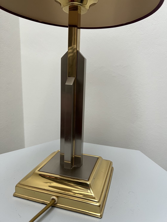 Image 1 of Lampada da tavolo in ottone in stile Hollywood Regency anni '60