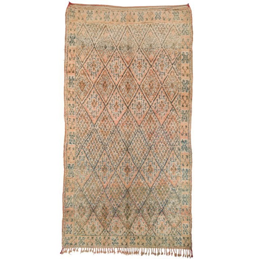 Vintage Marokkaans Beni M'Guild tapijt 215x385 cm - authentiek handgeknoopt jaren '70-'80 wollen Berber tapijt