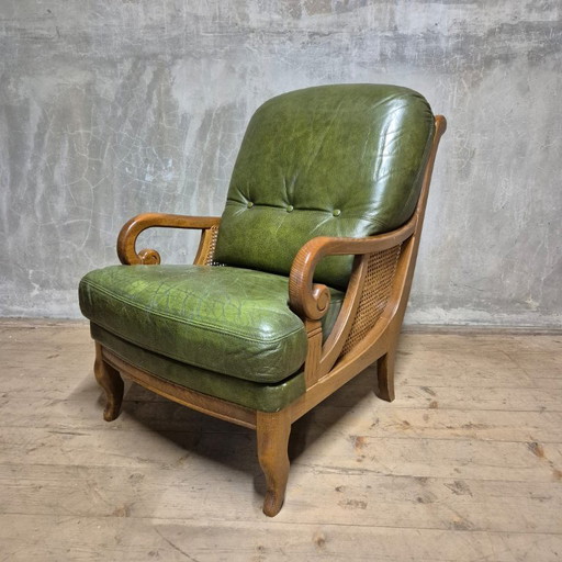 Lounge-Sessel im Stil der Mitte des 20. Jahrhunderts, Seiten aus Rohrgeflecht, 1960er Jahre