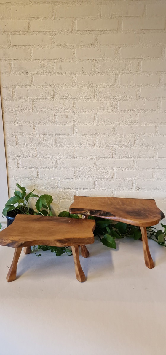 Image 1 of Vintage set nesting tables/ mimi set tree trunk tables