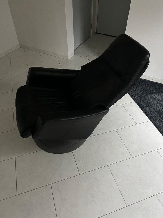 Image 1 of Leather recliner with footrest