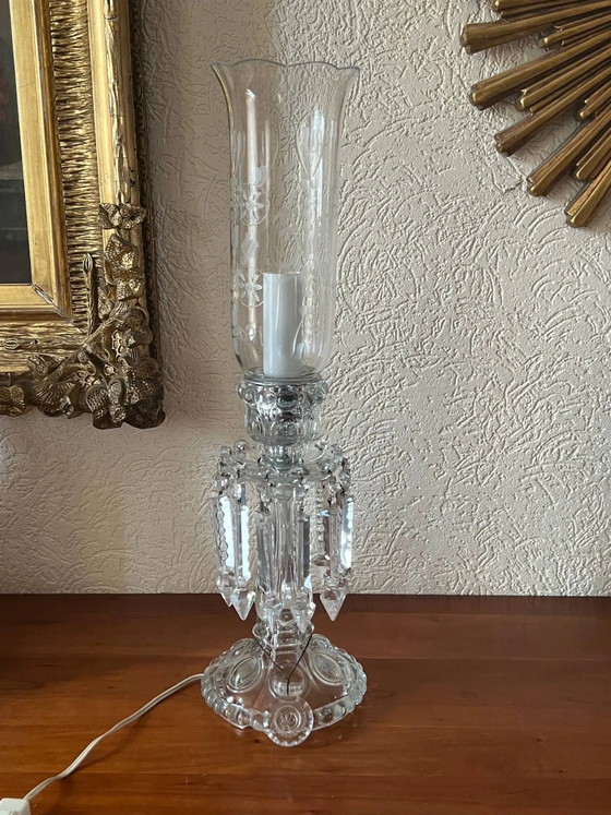 Desk lamp. Crystal, glass, hand engraving. – Table lamps (photo 3 of 7)