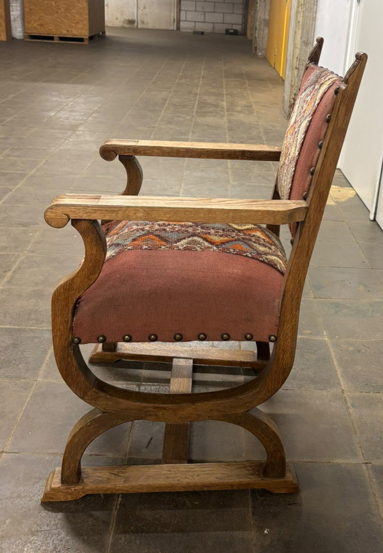 Klassieke Deense bogenstoel 20s-30s – Fauteuils, Textile, Wood (photo 4 of 9)