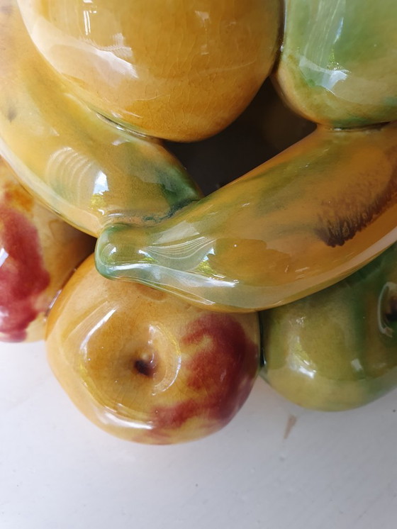 Image 1 of Torre di frutta in ceramica, ceramica portoghese, decorazione vintage