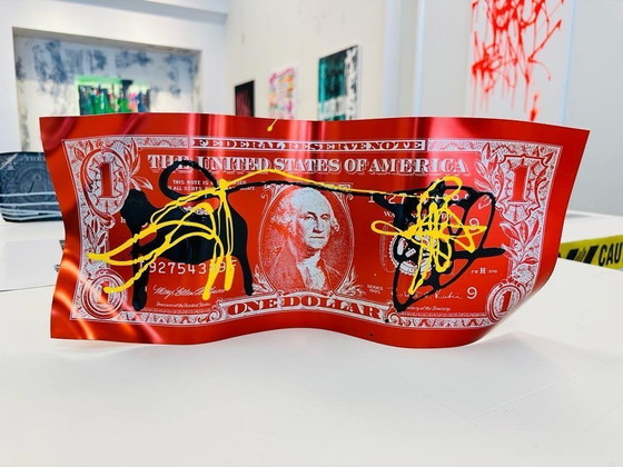 Image 1 of Karl LAGASSE - One Dollar Red Underground - Sculpture d'artiste