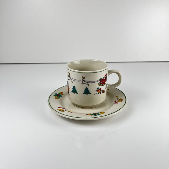 Image 1 of set per 4 persone tazza da caffè/tè natalizia , 1980