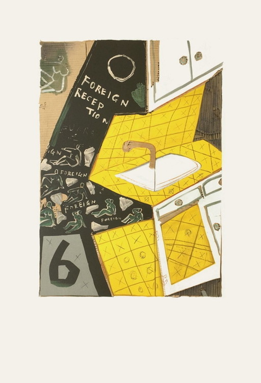 Katsuhiko HIBINO Foreign reception (AVL) lithograph 1986