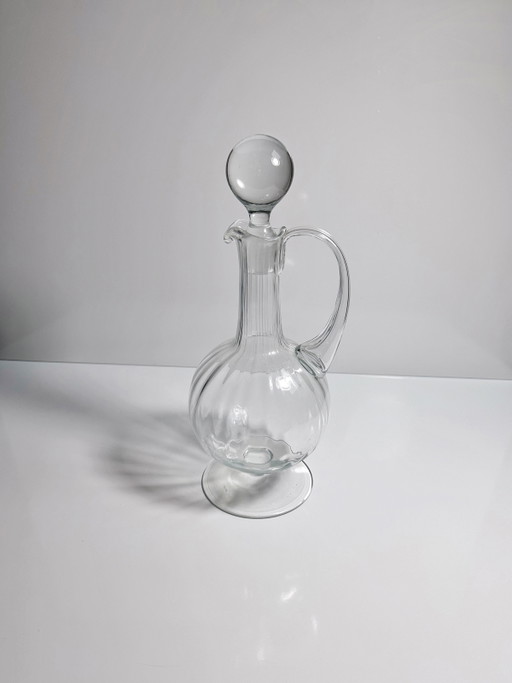Caraffa vintage metà secolo Murano Italia Decanter Ball Swirl Juice Water Glass Brocca
