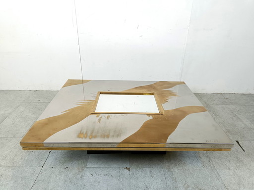 Etched Brass Coffee Table by Christian Heckscher