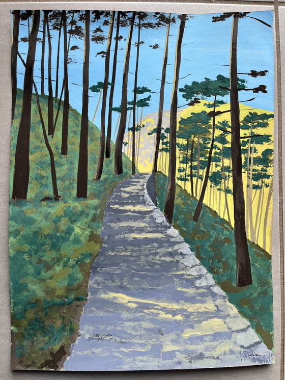 Image 1 of Gouache sur papier naturel 250g.  40x30cm. 