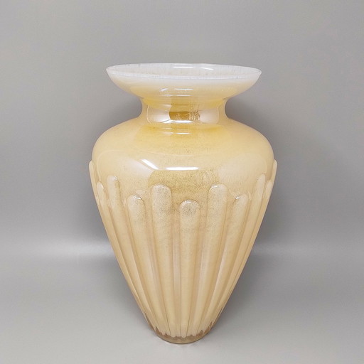 1960s Astonishing Beige Vase by Michielotto. Made in Italy