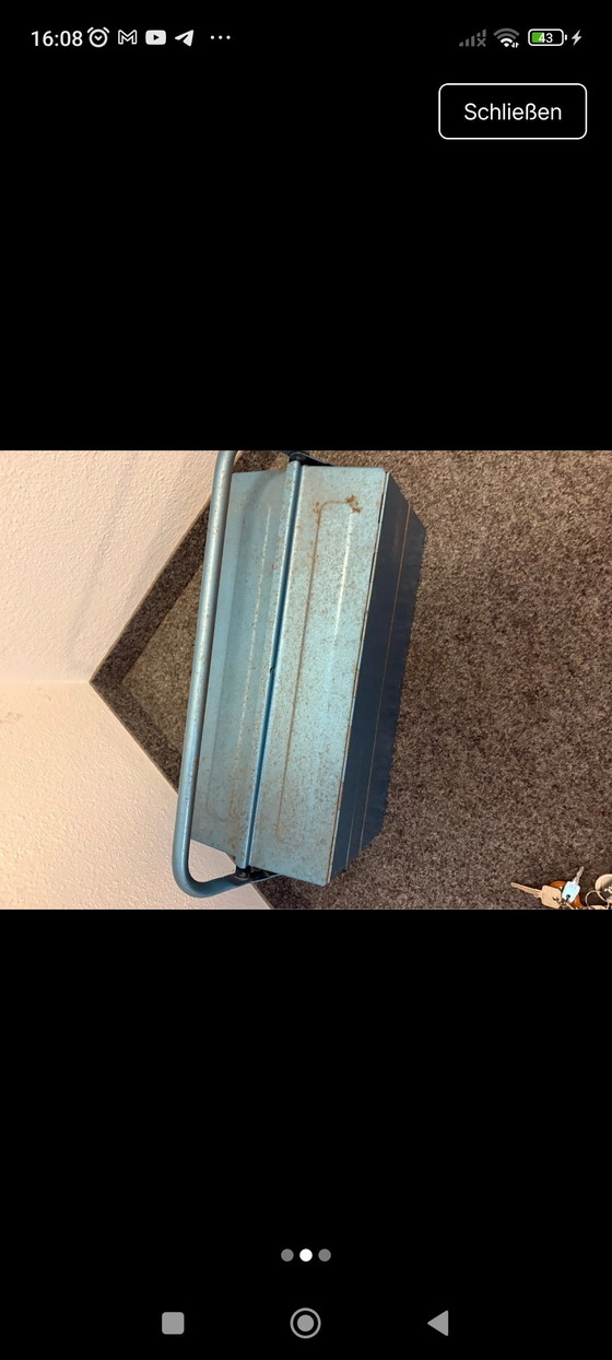 Vintage metalen gereedschapskist – DDR, Decoratieve objecten (photo 2 of 5)