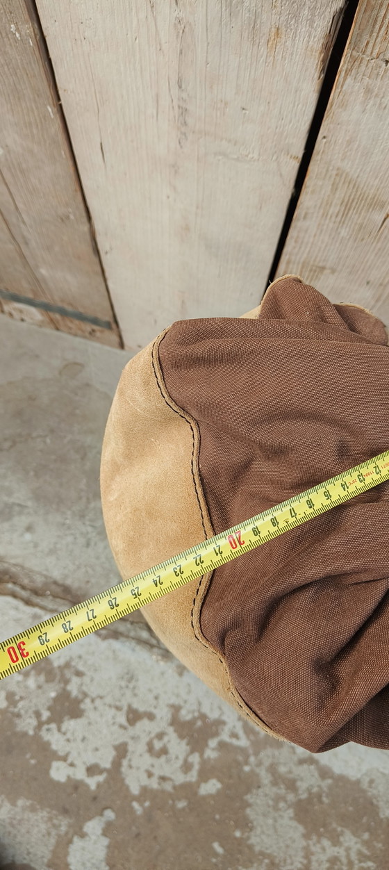 Image 1 of Sacco da boxe vintage in pelle nabuk anni '50, caverna maschile